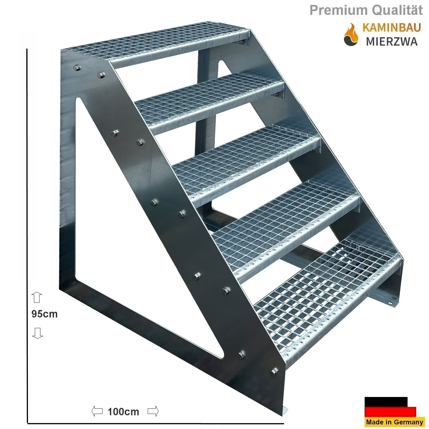 gewundene Treppe - Breite 95cm - COMPO85/U/BB/RV/11